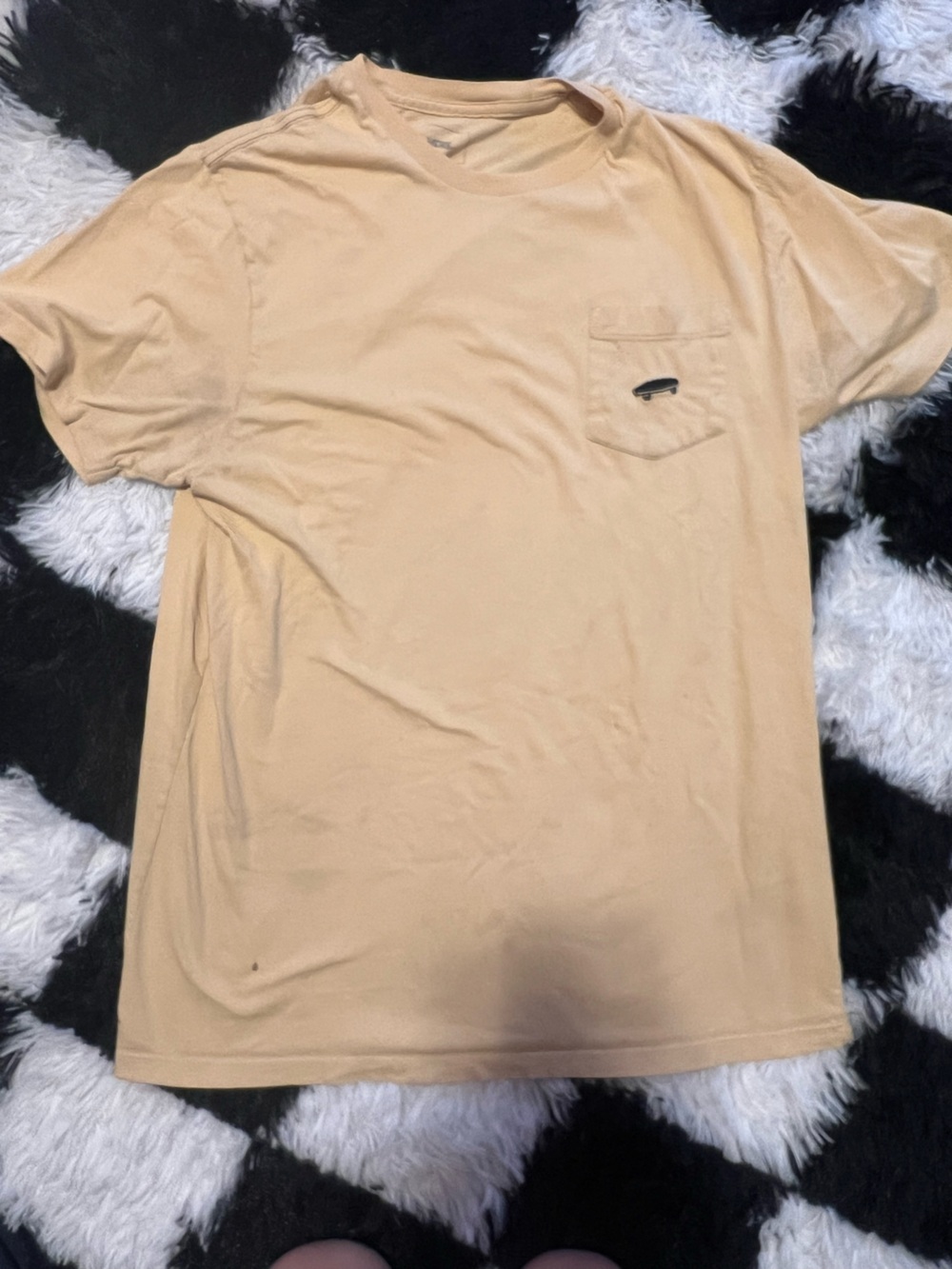 Vintage Vans Men's Tan Casual Pocket Tee Medium